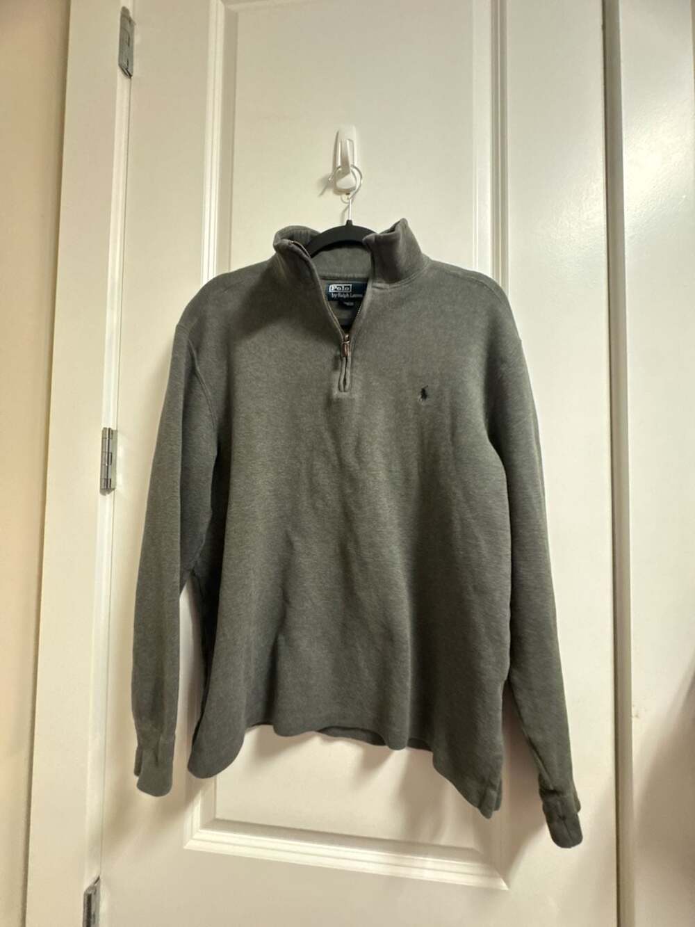 Polo by Ralph Lauren Quarter-Zip Pullover Sweatshirt Grey Cotton